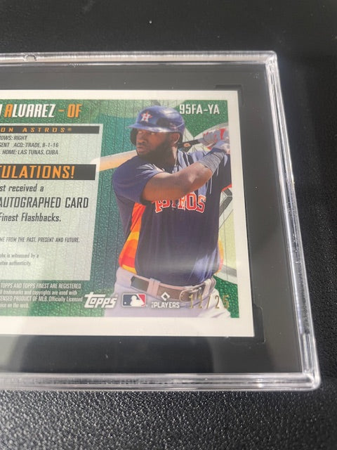 2022 Topps Finest Yordan Alvarez 95' Finest Auto 12/25 - SGC 10/9.5