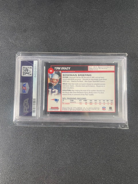 2002 Bowman Chrome Tom Brady #99 - PSA 8